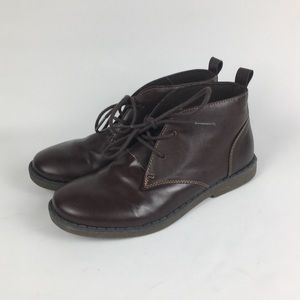 Boys Lace Up Faux Leather Boots
